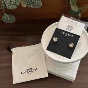 Coach Stud Heart Earrings